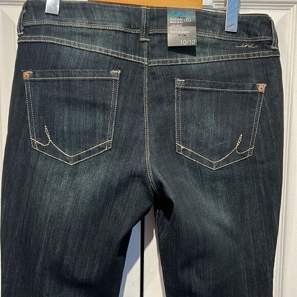 INC REGULAR FIT SKINNY LEG DARK WASH‎ JEANS SIZE 10 NWT - Picture 6 of 11